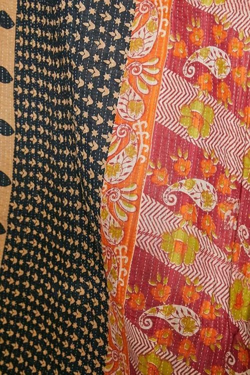 No. 3 - Vintage Cotton Kantha Quilt - 4