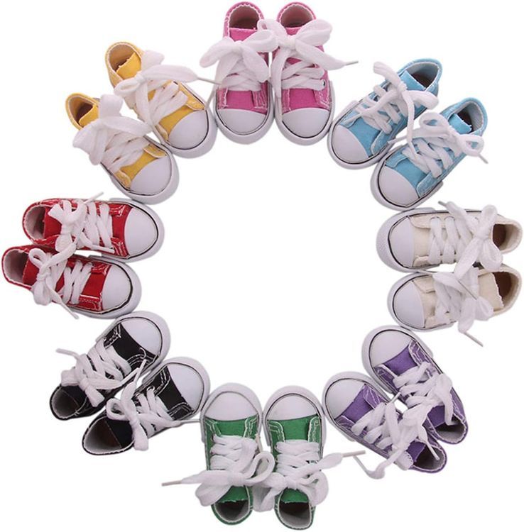 No. 7 - Luckdoll 8 Sets Doll Canvas Shoes - 1