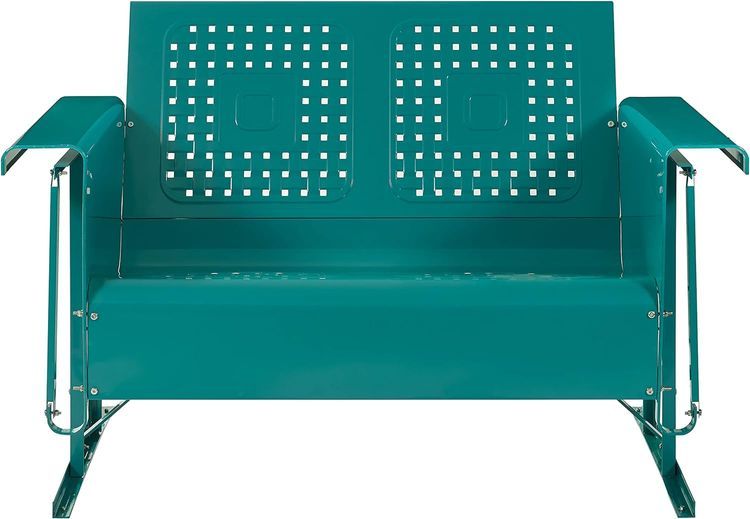 No. 4 - Crosley Furniture CO1024-TU Bates Retro Metal Outdoor Loveseat Glider - 4