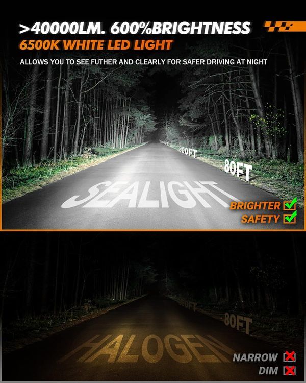 No. 10 - SEALIGHT 9005/HB3 H11/H9/H8 LED Headlight Bulbs Combo - 2