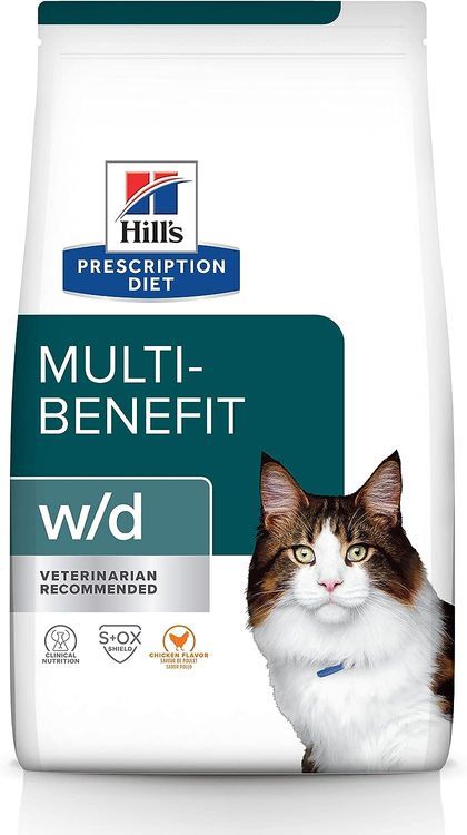 No. 10 - Hill's Prescription Diet w/d Multi-Benefit Digestive/Weight/Glucose/Urinary Management with Chicken Dry Cat Food - 1