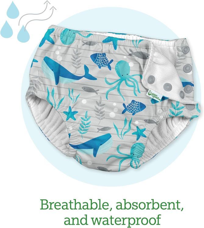 No. 9 - i play. Baby-Girls Ruffle Snap Reusable Absorbent Swimsuit Diaper - 5