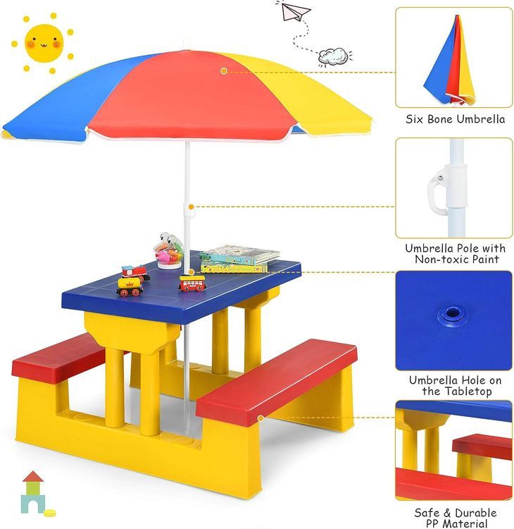 No. 5 - Costzon Kids' Outdoor Table & Chair Set - 4