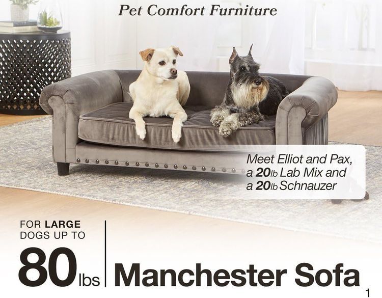 No. 7 - Enchanted Home Pet Co2786-16Gry Manchester Velvet Tufted Pet Sofa - 2