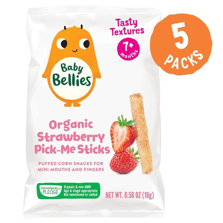No. 4 - Little Bellies Organic Pick-Me Sticks Strawberry Puff Snacks - 4