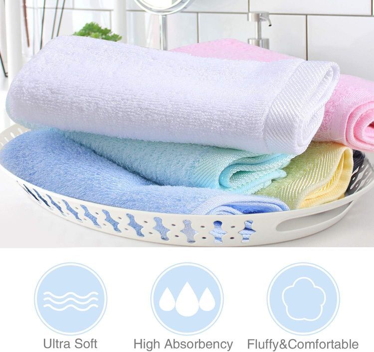 No. 2 - Yoofoss Washcloths Bamboo Face Towel Hand Cloth Set 10-Pack - 3