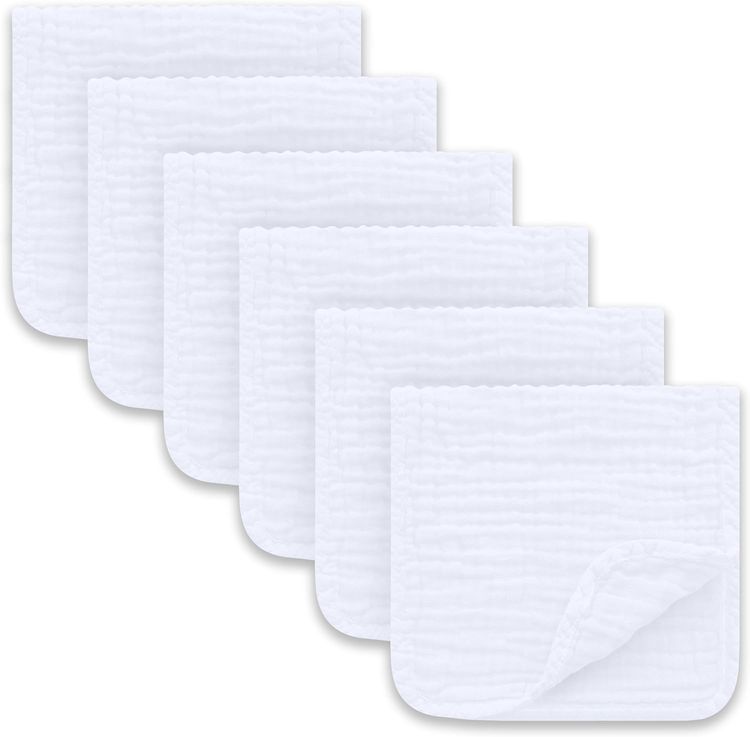 No. 10 - Sunny zzzZZ 6 Pack Muslin Burp Cloths - 1