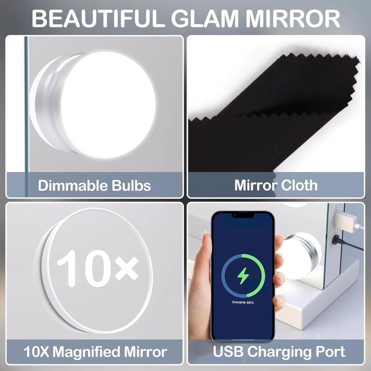 No. 6 - Gvnkvn Vanity Makeup Mirror with Lights - 4