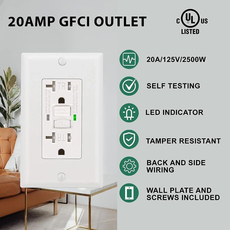 No. 3 - BRILLTECH 20 Amp 125 Volt 60 HZ GFCI Receptacle - 2