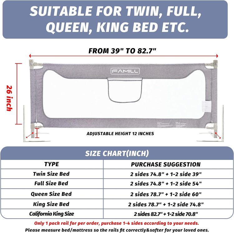 No. 8 - FAMILL Upgrade Bed Guard Rail - 2