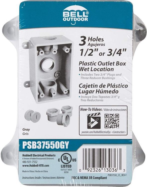 No. 6 - BELL PSB37550GY Single-Gang Weatherproof Outlet Box - 3