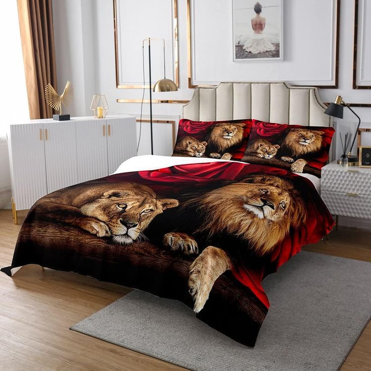 No. 4 - Erosebridal Lion Bedspread Quilt Set - 2