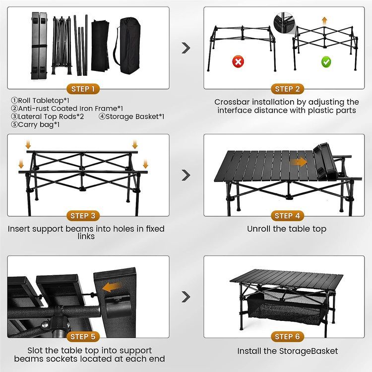 No. 6 - WUROMISE Sanny Outdoor Folding Portable Picnic Camping Table - 2