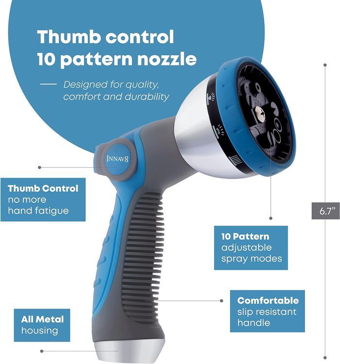 No. 9 - INNAV8 Garden Hose Nozzle Sprayer Heavy Duty - 2