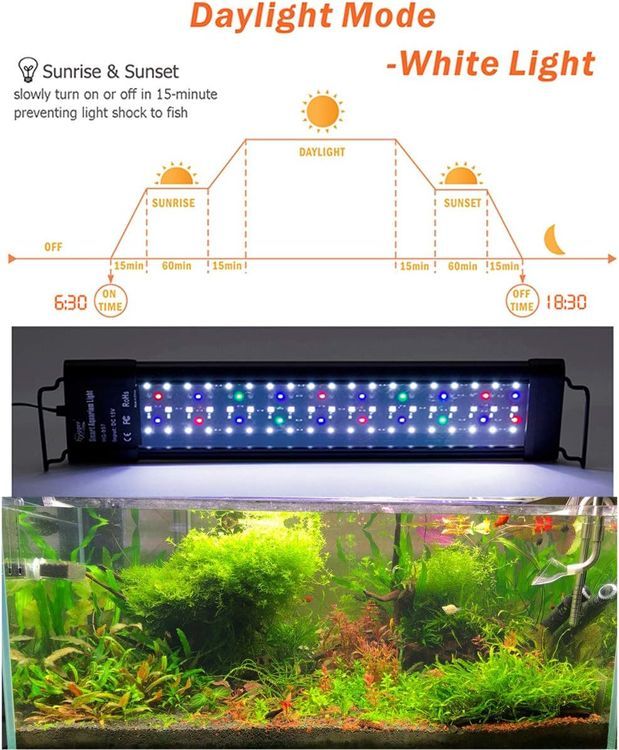 No. 10 - Hygger Auto On Off LED Aquarium Light - 5