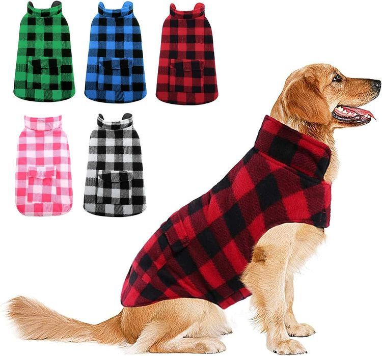 No. 7 - ASENKU Dog Plaid Pocket Coat - 1