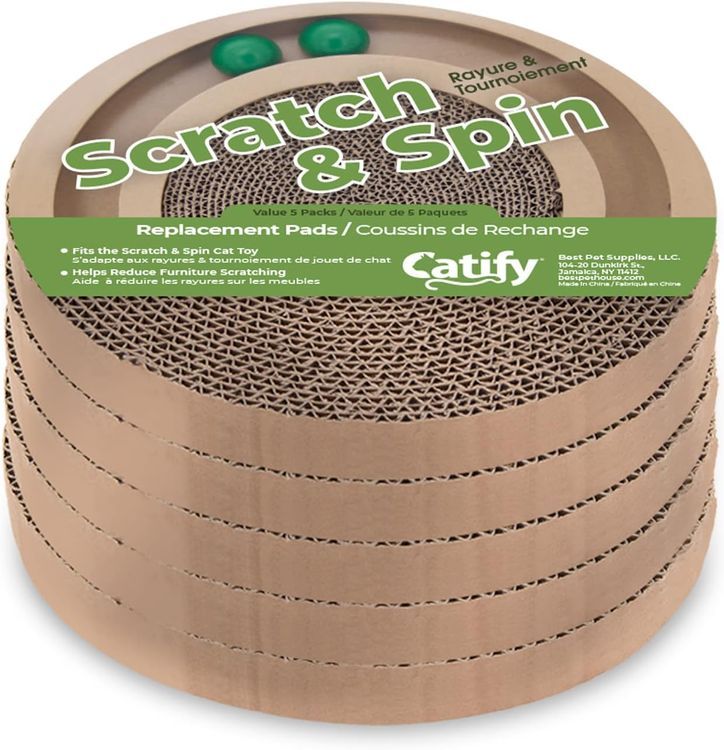 No. 7 - Best Pet Supplies Scratch and Spin Cat Scratcher Replacement Pads - 2