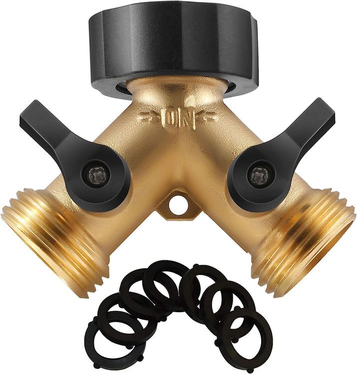 No. 7 - IPOW Solid Brass Y Valve Garden Hose Connector Splitter - 1