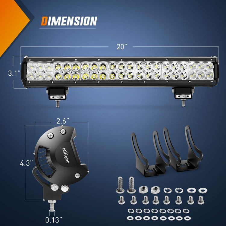 No. 8 - Nilight - ZH003 20Inch 126W Spot Flood Combo Led Light Bar - 2