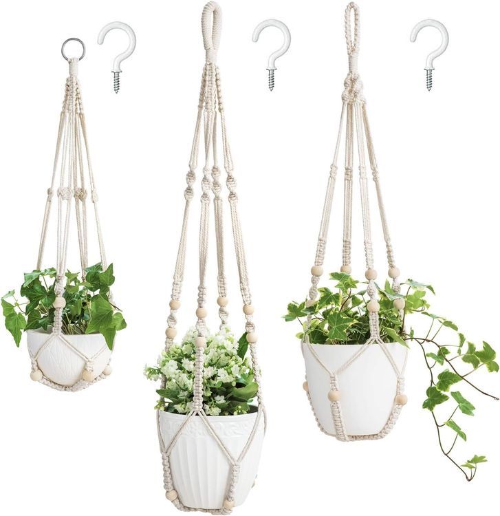 No. 4 - Mkono 3 Pack Macrame Plant Hangers - 1