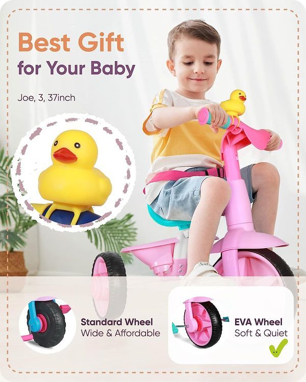 No. 8 - KRIDDO 2 in 1 Kids Tricycles Age 18 Month to 3 Years - 4