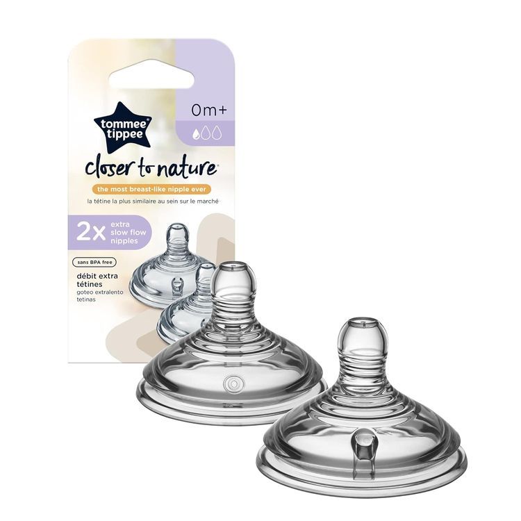 No. 6 - Tommee Tippee Closer to Nature Extra Slow Flow Baby Bottle Nipples - 1