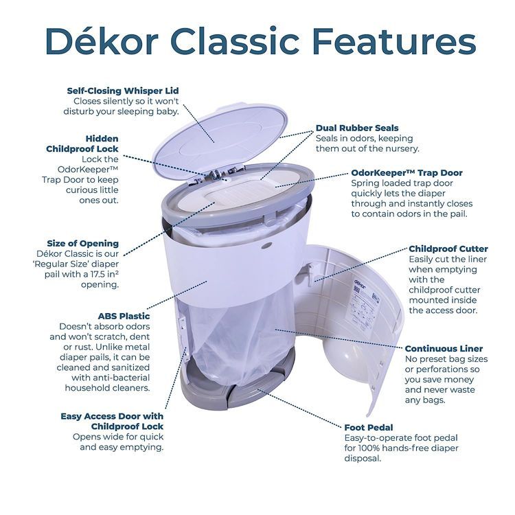 No. 4 - DEKOR Classic Hands-Free Diaper Pail - 3