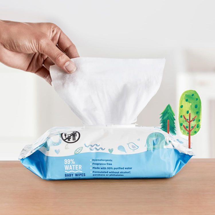 No. 9 - Amazon Brand - Mama Bear 99% Water Baby Wipes - 5