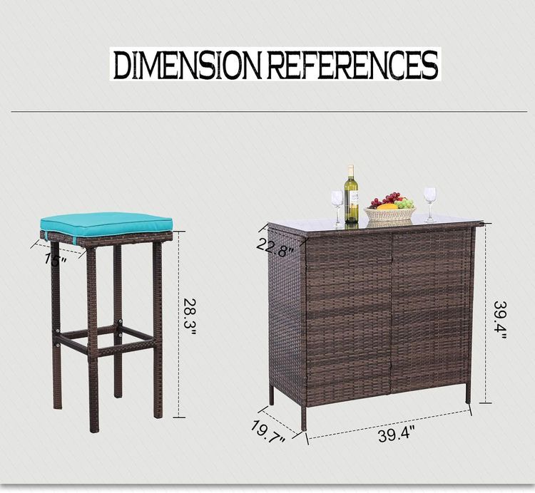 No. 8 - Polar Aurora Patio Bar Set - 5