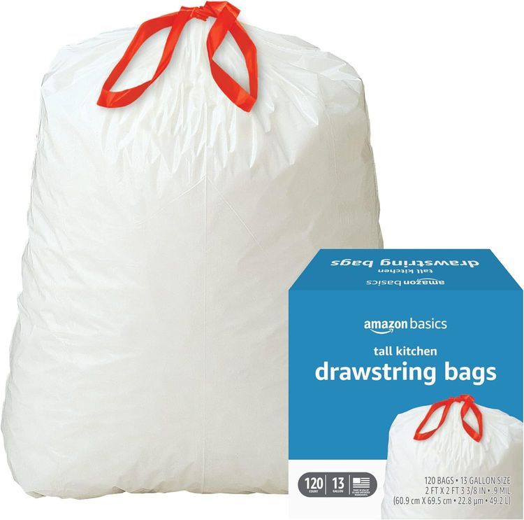 No. 4 - Amazon Basics Tall Kitchen Drawstring Trash Bags - 2