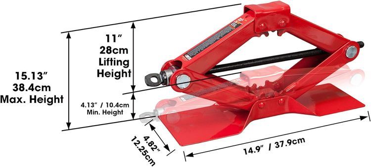 No. 10 - BIG RED T10152 Torin Steel Scissor Lift Jack Car Kit - 4