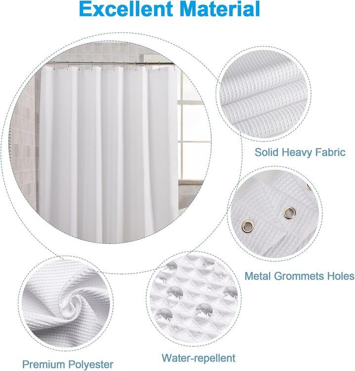 No. 3 - AmazerBath White Shower Curtain - 3