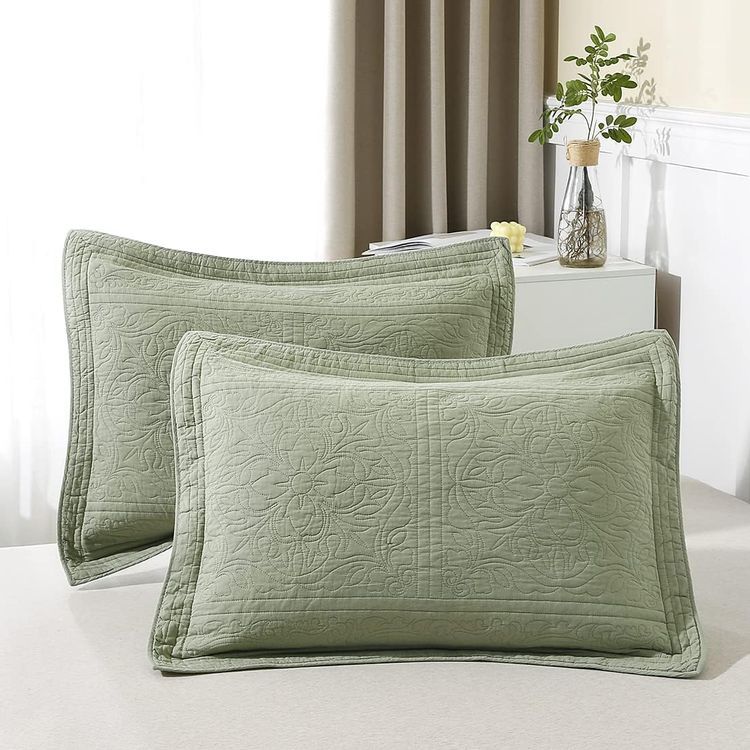 No. 6 - WINLIFE 100% Cotton Quilted Pillow Sham - 1