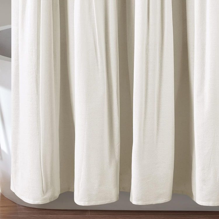 No. 9 - Linen Button Farmhouse Shower Curtain - 5