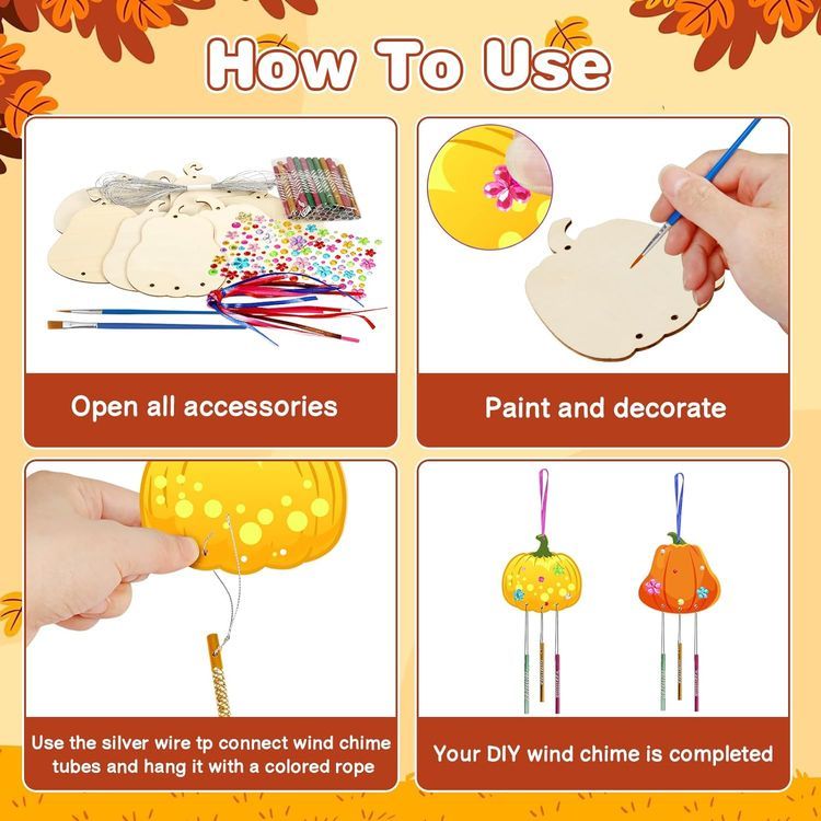 No. 10 - Pumpkin Wind Chime Kit for Kids - 3