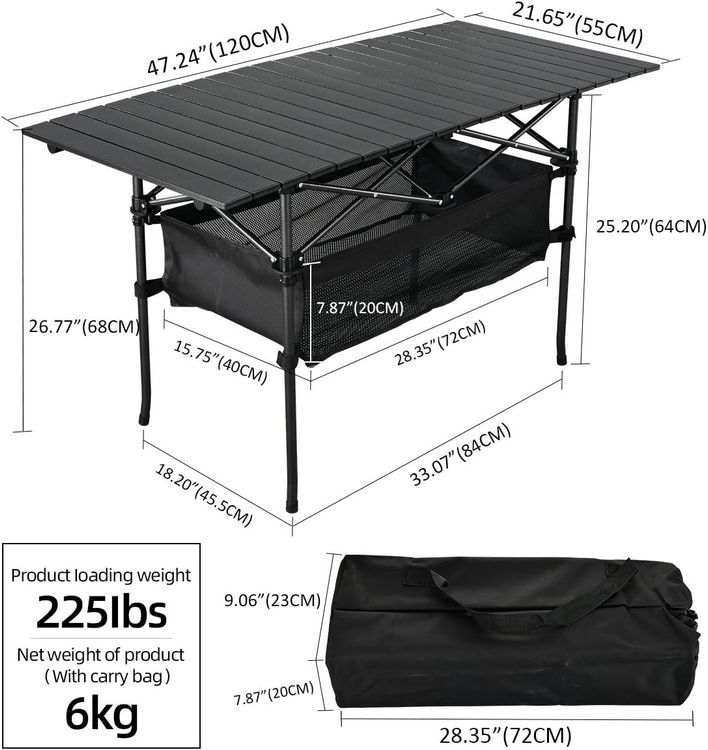 No. 6 - WUROMISE Sanny Outdoor Folding Portable Picnic Camping Table - 4