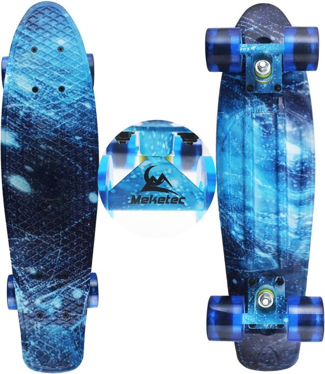 No. 3 - Meketec Skateboards Complete 22 Inch Mini Cruiser Retro Skateboard - 2