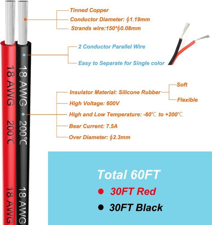 No. 8 - Haerkn 18 AWG Silicone Electrical Wire - 2