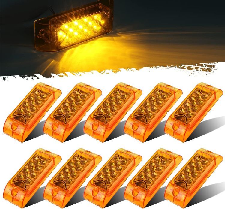 No. 5 - Partsam Amber 2" x 6" Rectangular LED Marker Light with Reflector - 1