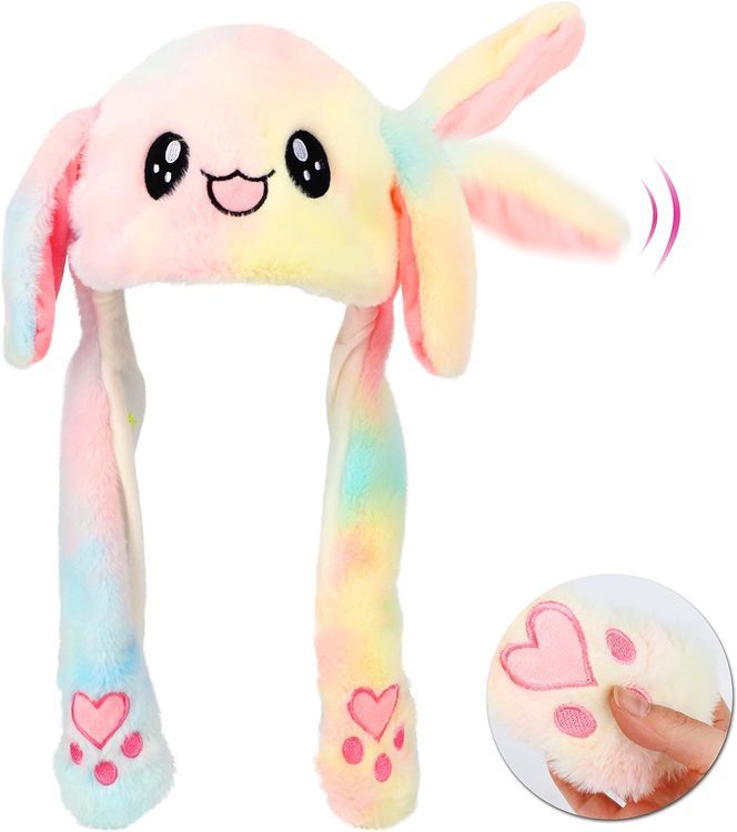 No. 7 - Rainbow Bunny Hat with Moving Ears - 1