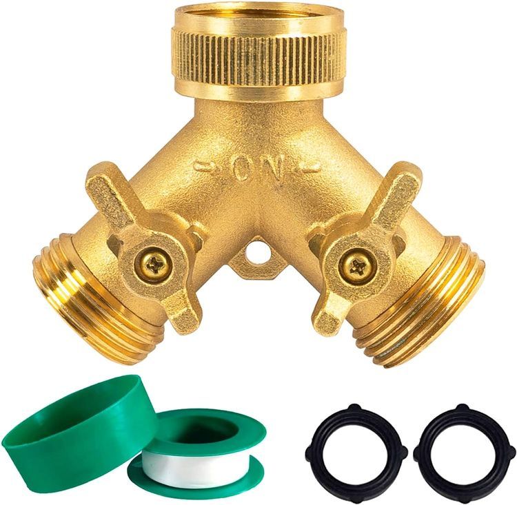 No. 5 - Hourleey Brass Garden Hose Splitter (2 Way) - 1