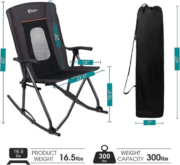 No. 4 - PORTAL Oversized Folding Rocking Camping Chair - 3