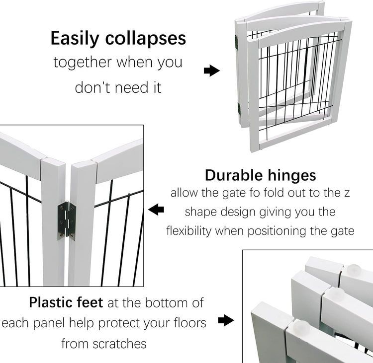 No. 9 - ZJSF Freestanding Foldable Dog Gate - 4