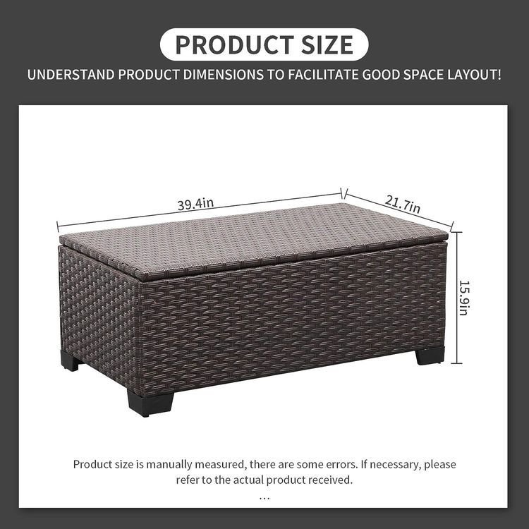 No. 4 - Rattaner Outdoor Storage Table Wicker Patio Coffee Table - 3