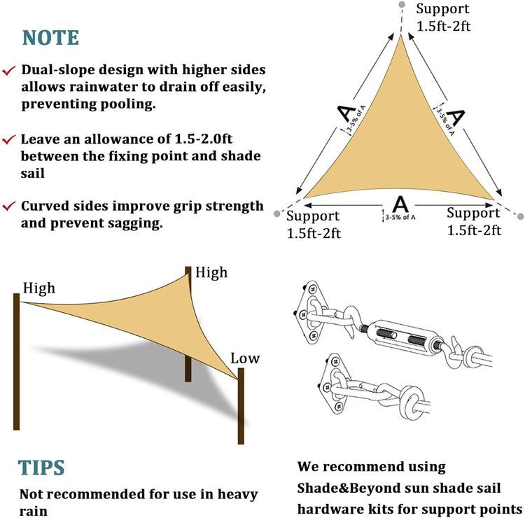 No. 8 - Shade&Beyond Triangle Sun Shade Sail - 5