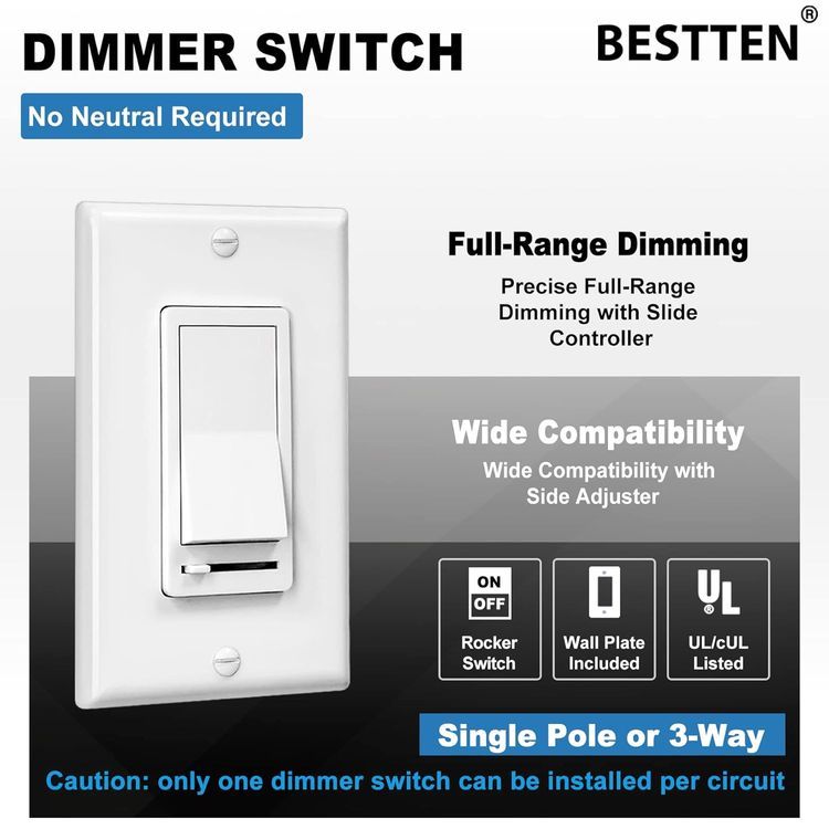 No. 7 - [2 Pack] BESTTEN Dimmer Light Switch - 3