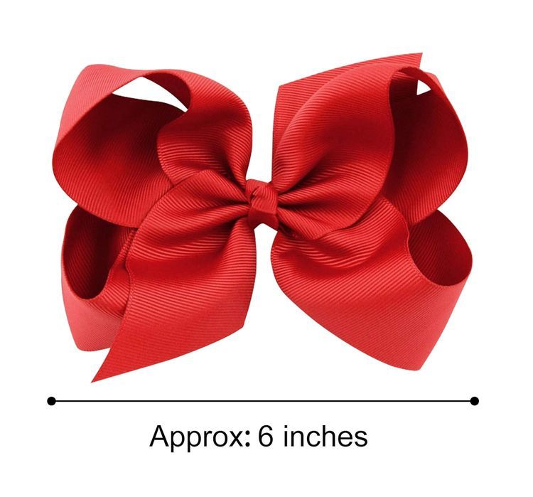 No. 10 - DEEKA 2 PCS 6" Big Hand-made Grosgrain Ribbon Solid Color Hair Bows Alligator Clips Hair Accessories - 2