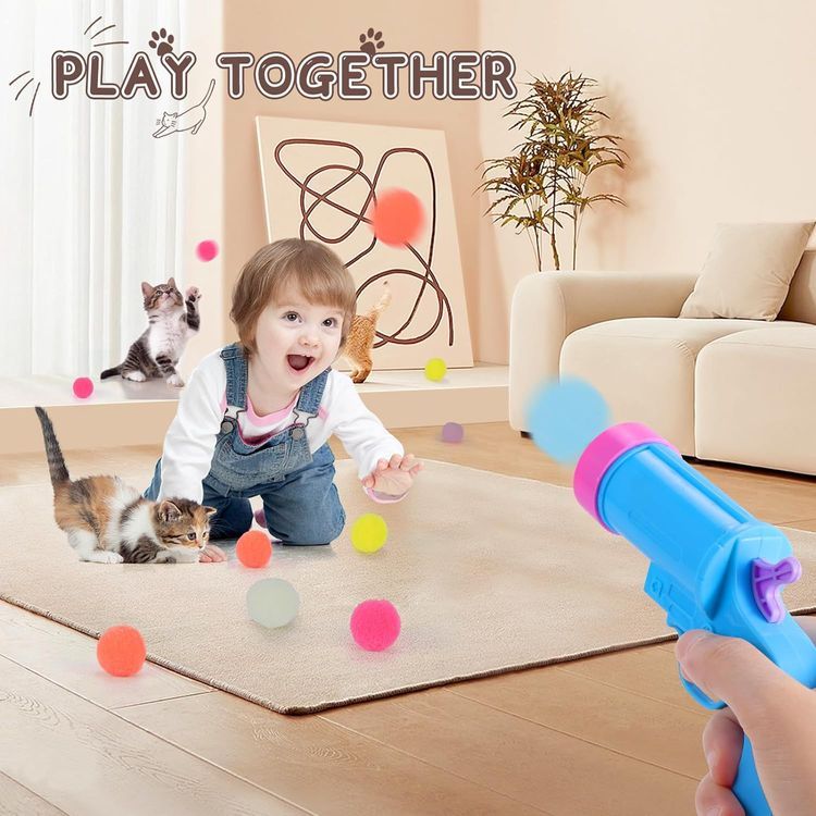 No. 8 - Splarwbk 1 Cat Ball Launcher + 80Pcs Cat Toy Balls - 4