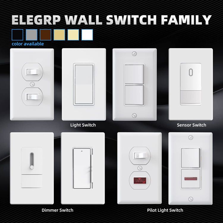 No. 5 - ELEGRP Matte White Single Pole Decorator Light Switch - 3