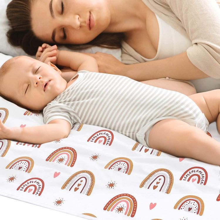 No. 7 - ROCCED Cotton Rainbow Waterproof Bed Pad - 5
